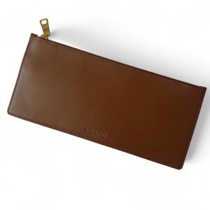 COACH Tan Long Slim Leather Zip Pouch